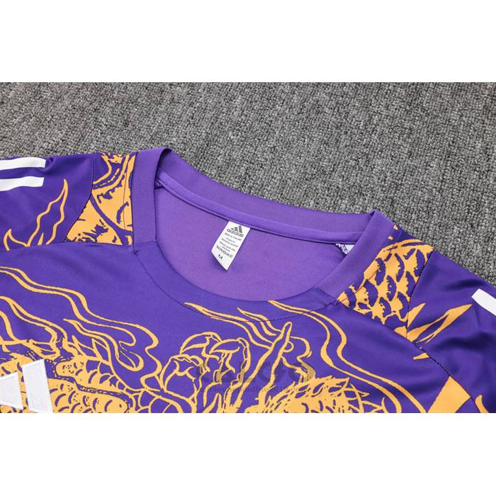 Tuta da Track Real Madrid Dragon Manica Corta 2024-2025 Purpura - Pantaloncini